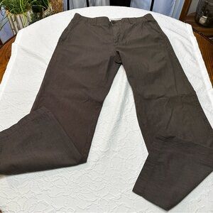 Banana Republic Mens 36x34 brown striped khaki flat front chino pants